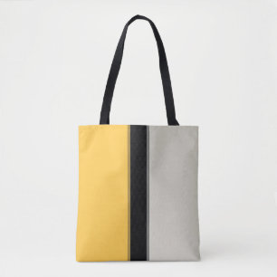 Modern Mustard Yellow Silver Grey Black Stripes Draagtas