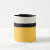 Modern Mustard Yellow Silver Grey Black Stripes Mok (Midden)