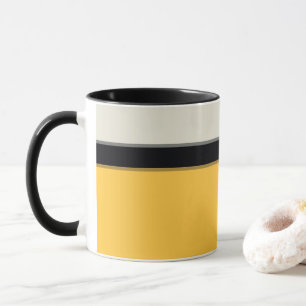 Modern Mustard Yellow Silver Grey Black Stripes Mok