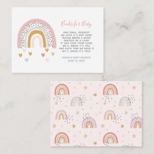Modern Muted Rainbow Baby shower Boek Aanvraag Informatiekaartje