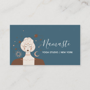 Modern Muted Tones Celestial Yoga Studio Visitekaartje