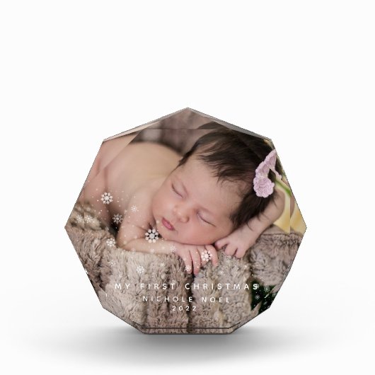 Modern My First Kerstsnowflakes Foto Keepsak (Voorkant)