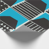 Modern naadloos patroon met huizen in zwart-wit en cadeaupapier (Hoek)