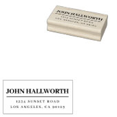 Modern naam en retouradres 	rubberstempel (Gestempeld)