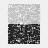 modern naampatroon halfgrijs halfgrijs fleece deken (Voorkant)