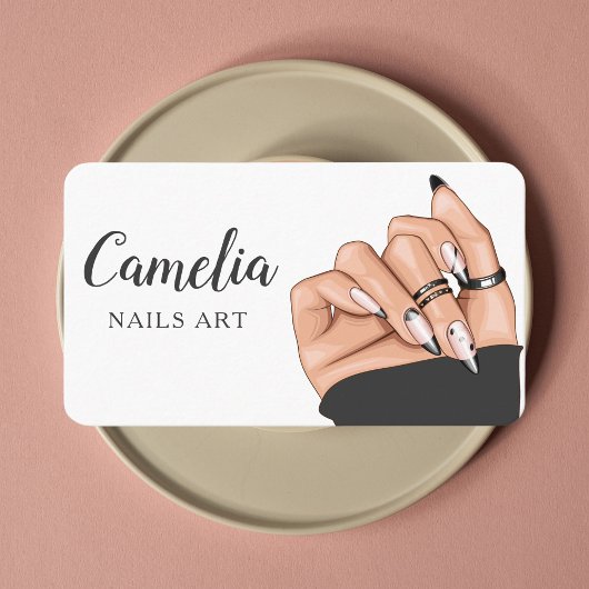 Modern Nail Artist Salon QR Code Visitekaartje