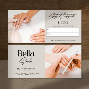 Modern Nail Tech Beauty Salon Gift Kaart