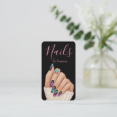 Modern Nail Technician Nails Art Salon Qr Code Visitekaartje (Staand voorkant)