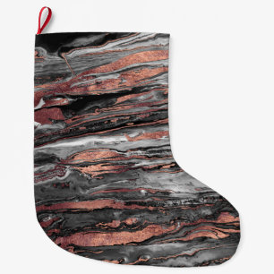Modern nam gouden samenvatting marbleized verf toe grote kerstsok