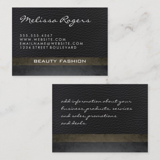 Modern namaakleer II met chic textuur Visitekaartje (Voorkant / Achterkant)