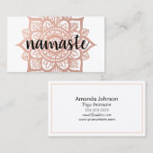 Modern Namaste Mandala Yoga Instructor Visitekaartje (Voorkant / Achterkant)