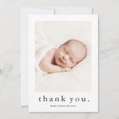 Modern Name 2 Foto Baby Bedankkaart (Voorkant)