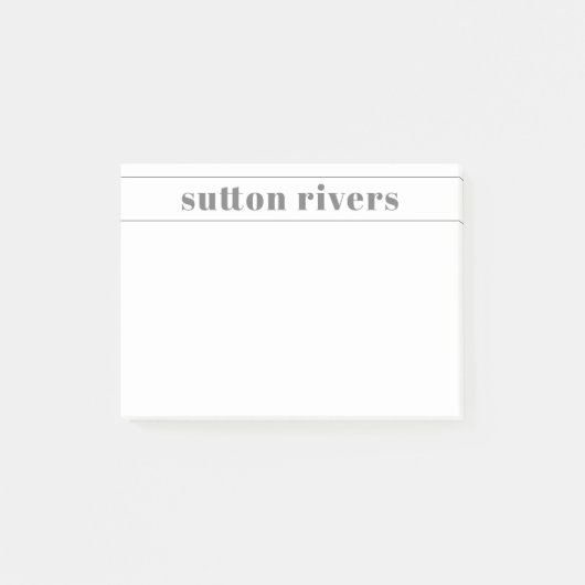 Modern Name Grey Post-it® Notes (Voorkant)