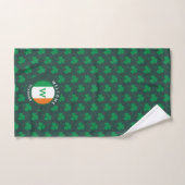 Modern Name Monogram Irish Flag Shamrock Handdoek (Handdoek)