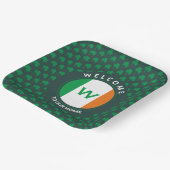 Modern Name Monogram Irish Flag Shamrock Papieren Bordje (Gebogen)