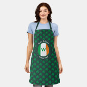 Modern Name Monogram Irish Flag Shamrock Schort (Gedragen)