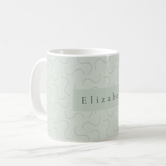 Modern Name Mug Sage Green Koffiemok (Voorkant links)