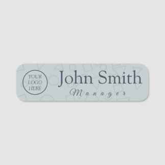 Modern Name Tag met Sophisticated Grijs en Blauw