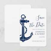 Modern Nautical Anchor Wedding Save the Date (Devant / Derrière)