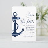 Modern Nautical Anchor Wedding Save the Date (Debout devant)
