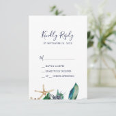 Modern Nautical | Greenery Simple RSVP-kaart RSVP Kaartje (Staand voorkant)