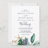 Modern Nautical | Greenery Wedding Kaart (Voorkant)
