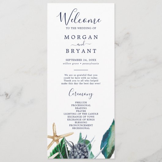 Modern Nautical | Grieks weddenschap Programma (Voorkant)