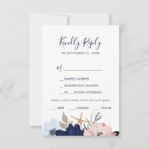 Modern Nautical Keuze uit het menu Floral RSVP-k