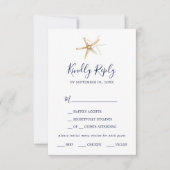 Modern Nautical | Keuze uit het menu Starfish RSVP (Voorkant)