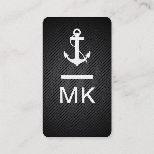 Modern Nautical Monogram Visitekaartje (Voorkant)