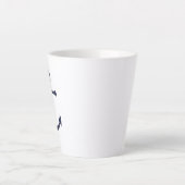 Modern Nautical Navy Blue Anchor Latte Mok (Voorkant)