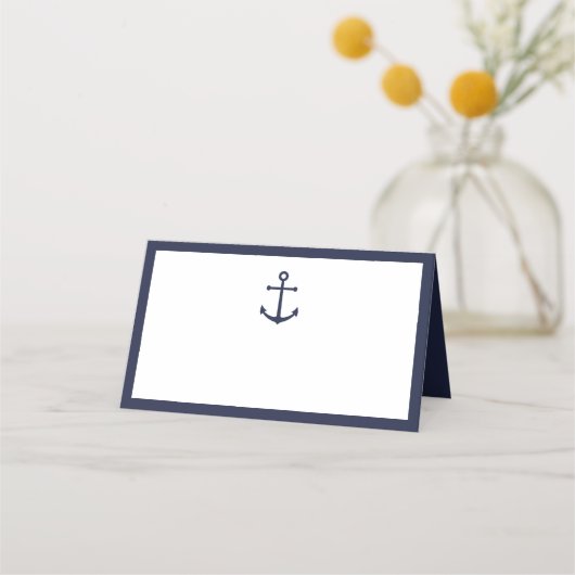 Modern Nautical Navy Blue Anchor Wedding (Voorkant)