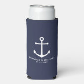 Modern Nautical Navy Blue Anchor Wedding Favor (Seltzer Voorkant)