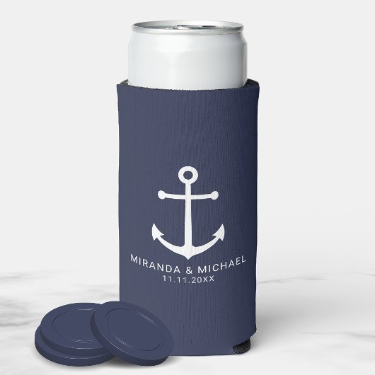 Modern Nautical Navy Blue Anchor Wedding Favor