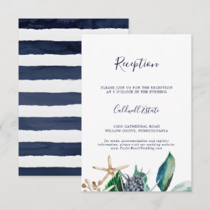 Modern Nautical   Ontvangst van Grieks huwelijk Informatiekaartje