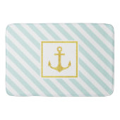 Modern Nautical Pattern Golden Anchor Badmat (Voorkant)