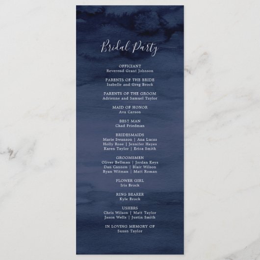 Modern Nautical | Programma Floral Wedding (Achterkant)