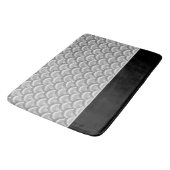 Modern Nautical Seashell Grey Shells Black Badmat (Gekanteld)