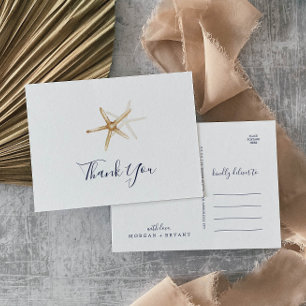 Modern Nautical   Starfish Hartelijk dank Briefkaa Briefkaart