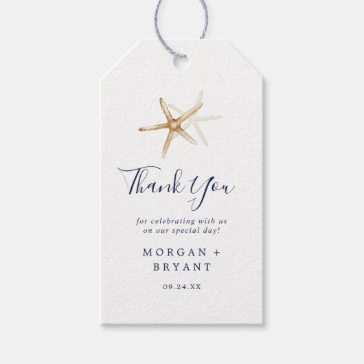 Modern Nautical | Starfish Hartelijk dank Cadeaulabel (Voorkant)