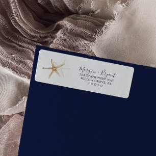 Modern Nautical   Terugkeeradres Starfish   Etiket