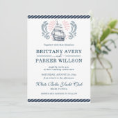 Modern Nautical Wedding Boat Kaart (Staand voorkant)