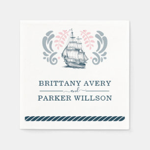 Modern Nautical Wedding Boat Servet