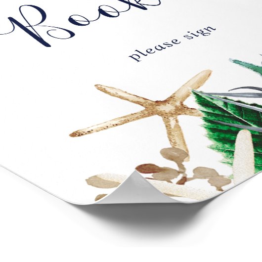 Modern Nautilus | Teken het gastboek met groen Poster (Hoek)