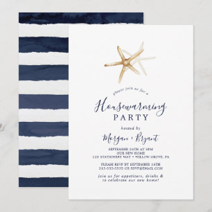 Modern Nautilus Zeester Housewarming Feest Kaart
