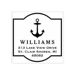 Modern nautisch anker Lijst retouradres Rubberstempel