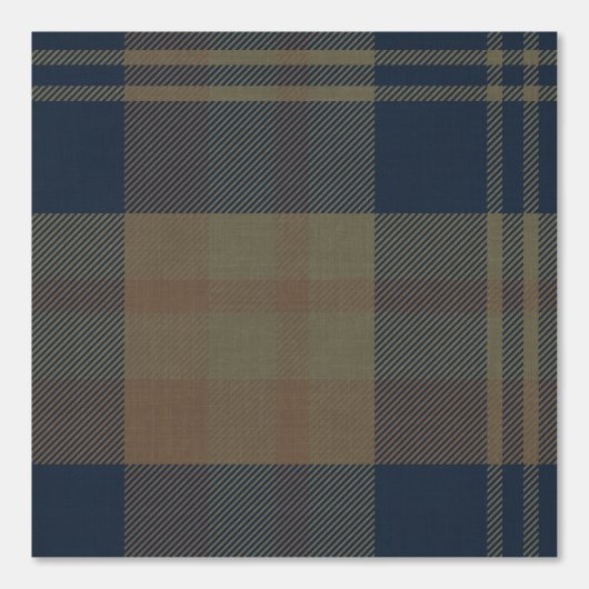 Modern Navy and Tan Japandi Plaid Behang (Voorkant)