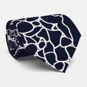 Modern Navy and White Pattern Stropdas (Opgerold)