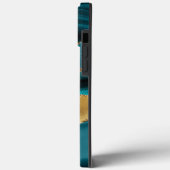 Modern Navy Blauwgroen en Gold Agaat Monogram Case-Mate iPhone Case (Achterkant / Links)