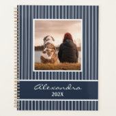 Modern Navy Blue 1 Photo 2023 Custom Planner (Voorkant)